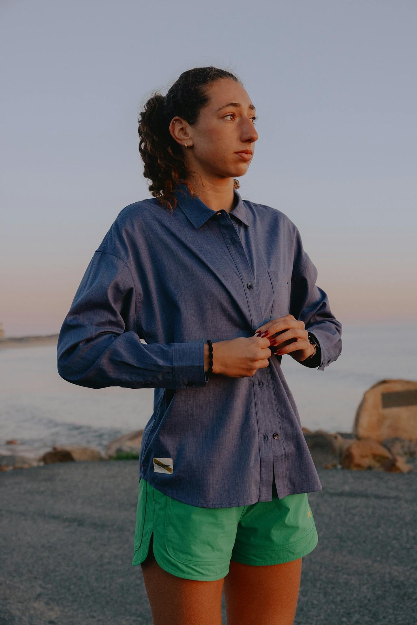 Run Cannonball Run Linen Button-Up